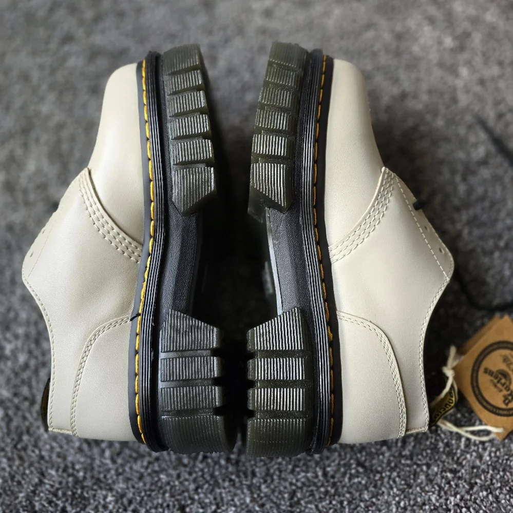 DR. MARTENS AUDRICK PLATFORM DERBY WOMEN'S SHOES COBBLESTONE GREY SIZE 7 - Picture 7 of 9